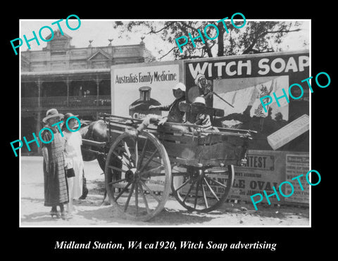 OLD LARGE HISTORIC PHOTO OF MIDLAND STATION, WESTERN AUSTRALIA c1920, WITCH SOAP