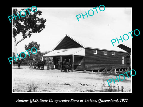 OLD LARGE HISTORIC PHOTO OF AMIENS QUEENSLAND, THE STATE CO-OP STORE c1922