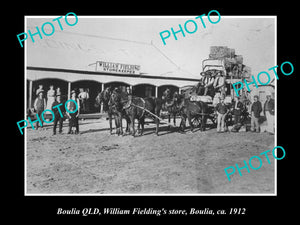 OLD LARGE HISTORIC PHOTO OF BOULIA QUEENSLAND, FIELDINGS GENERAL STORE c1912