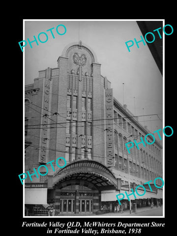 OLD LARGE HISTORIC PHOTO OF FORTITUDE VALLEY QLD McWIRTHER DEPARTMENT STORE 1938