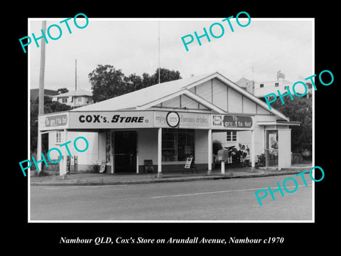 OLD LARGE HISTORIC PHOTO OF NAMBOUR QLD, VIEW OF COXS GENERAL STORE c1970