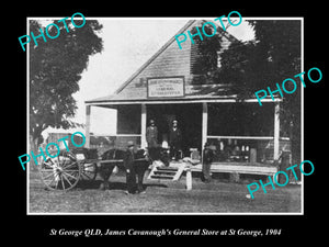 OLD LARGE HISTORIC PHOTO OF St GEORGE QLD, CAVANOUGHS GENERAL STORE c1904