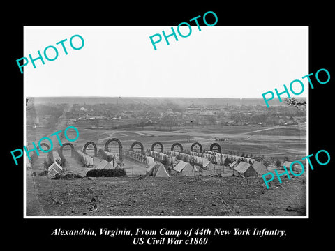 US CIVIL WAR HISTORIC PHOTO OF ALEXANDRIA VIRGINIA NEW YORK INFANTRY CAMP 1860