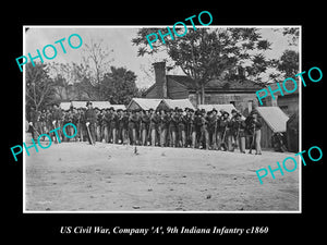 US CIVIL WAR LARGE HISTORIC PHOTO OF THE 9th INDIANA INFANTRY c1860