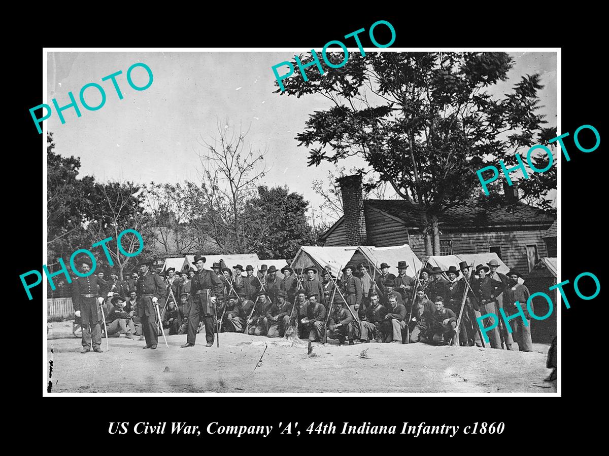 US CIVIL WAR LARGE HISTORIC PHOTO OF THE 44th INDIANA INFANTRY c1860