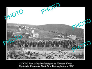 US CIVIL WAR HISTORIC PHOTO OF HARPERS FERRY, 22nd NEW YORK INFANTRY c1860