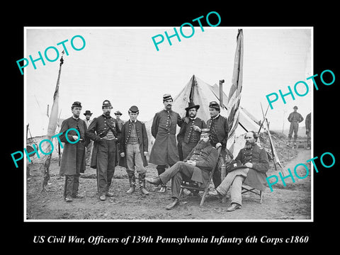 US CIVIL WAR HISTORIC PHOTO OF 139th PENNSYLVANIA INFANTRY OFFICERS c1860