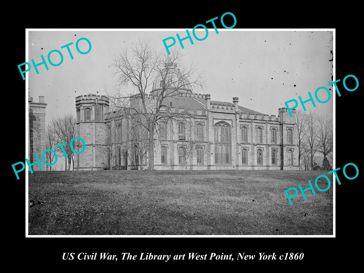 US CIVIL WAR HISTORIC PHOTO OF WEST POINT MILITARY ACADEMY LIBRARY, NY c1860