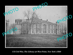 US CIVIL WAR HISTORIC PHOTO OF WEST POINT MILITARY ACADEMY LIBRARY, NY c1860