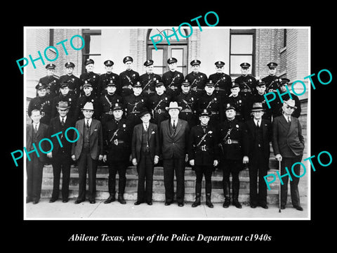 OLD LARGE HISTORIC PHOTO OF ABILENE TEXAS, VIEW OF THE POLICE DEPARTMENT c1940s