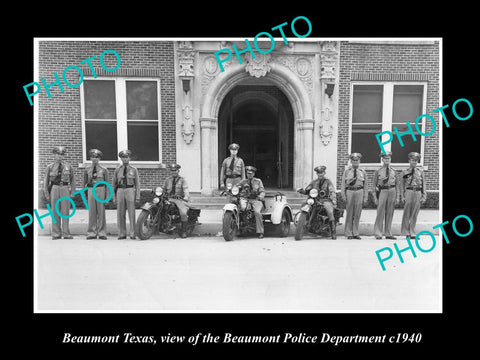 OLD LARGE HISTORIC PHOTO OF BEAUMONT TEXAS, THE BEAUMONT POLICE DEPARTMENT 1940