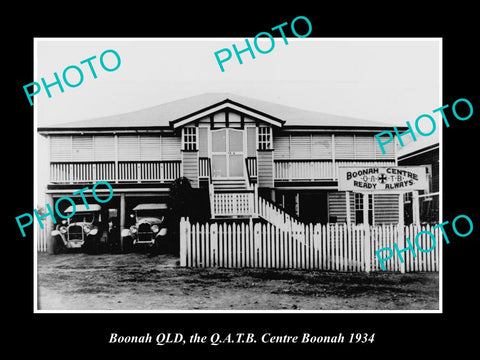 OLD LARGE HISTORIC PHOTO OF BOONAH QLD, THE QATB AMBULANCE STATION c1934