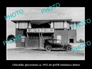 OLD LARGE HISTORIC PHOTO OF CHINCHILLA QLD, THE QATB AMBULANCE STATION c1935