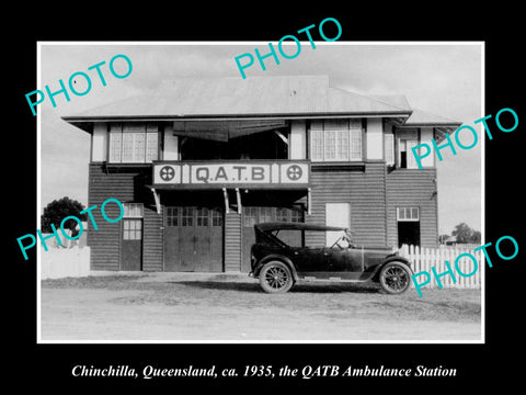 OLD LARGE HISTORIC PHOTO OF CHINCHILLA QLD, THE QATB AMBULANCE STATION c1935