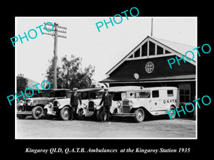 OLD LARGE HISTORIC PHOTO OF KINGAROY QLD, THE QATB AMBULANCE STATION c1935