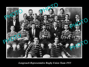 OLD LARGE HISTORIC PHOTO OF LONGREACH QLD, THE TOWN RUGBY UNION TEAM 1915