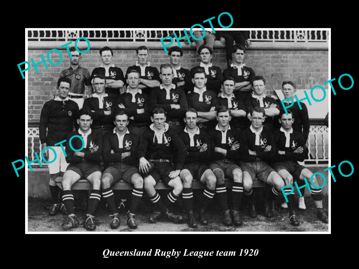 OLD LARGE HISTORIC PHOTO OF THE QUEENSLAND RUGBY LEAGUE TEAM c1920