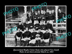 OLD LARGE HISTORIC PHOTO OF THE QUEENSLAND RUGBY UNION TEAM c1883