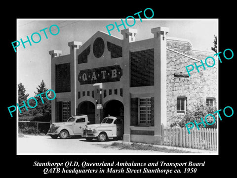 OLD LARGE HISTORIC PHOTO OF STANTHORPE QLD, THE QATB AMBULANCE STATION c1950