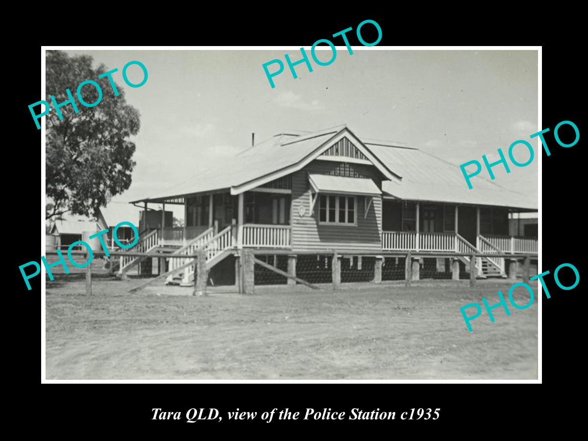 OLD LARGE HISTORIC PHOTO OF TARA QLD, VIEW OF THE POLICE STATION c1935