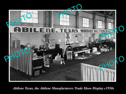 OLD LARGE HISTORIC PHOTO OF ABILENE TEXAS, THE MANUFACTURING TRADE DISPLAY c1950