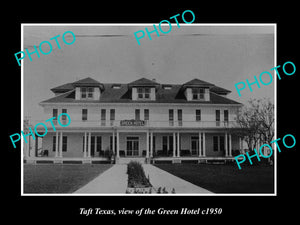 OLD LARGE HISTORIC PHOTO OF TAFT TEXAS, VIEW OF THE GREEN HOTEL c1950