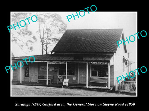OLD LARGE HISTORIC PHOTO OF SARATOGA NSW, GOSFORD, THE GENERAL STORE c1950