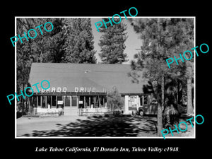 OLD LARGE HISTORIC PHOTO OF LAKE TAHOE CALIFORNIA, THE EL DORADO INN c1948