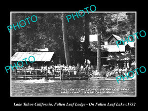 OLD LARGE HISTORIC PHOTO OF LAKE TAHOE CALIFORNIA, THE FALLEN LEAF LODGE c1932