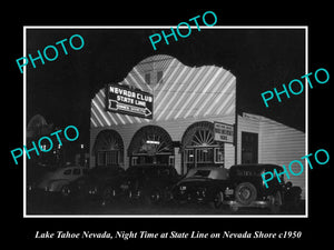 OLD LARGE HISTORIC PHOTO OF LAKE TAHOE NEVADA, VIEW OF THE NEVADA CLUB c1950 1