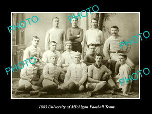 OLD LARGE HISTORIC PHOTO OF THE UNIVERSITY OF MICHIGAN FOOTBALL TEAM c1883