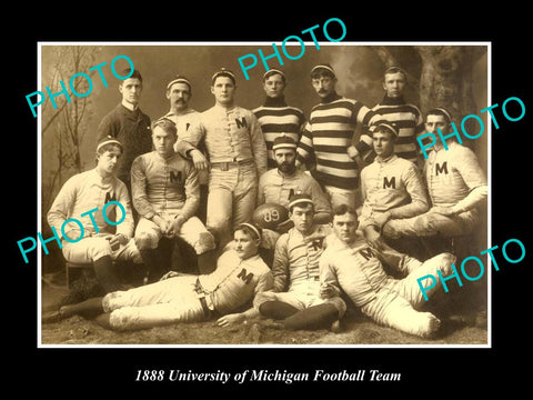 OLD LARGE HISTORIC PHOTO OF THE UNIVERSITY OF MICHIGAN FOOTBALL TEAM c1888