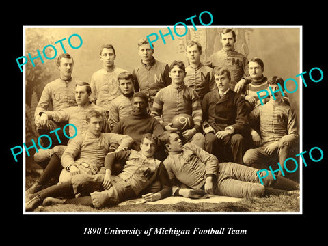 OLD LARGE HISTORIC PHOTO OF THE UNIVERSITY OF MICHIGAN FOOTBALL TEAM c1890