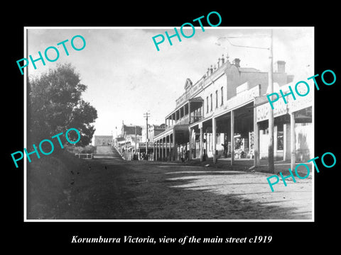 OLD LARGE HISTORIC PHOTO OF KORUMBURRA VICTORIA, VIEW OF THE MAIN STREET c1919