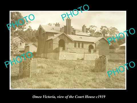 OLD LARGE HISTORIC PHOTO OF OMEO VICTORIA, VIEW OF THE COURT HOUSE c1919