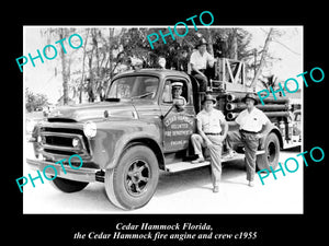 OLD LARGE HISTORIC PHOTO OF THE CEDAR HAMMOCK FIRE DEPARTMENT c1955 FLORIDA