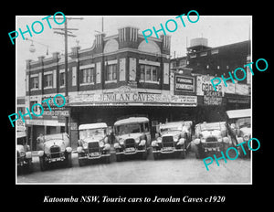 OLD LARGE HISTORIC PHOTO OF KATOOMBA NSW, JENOLAN CAVES TOURIST CARS c1920