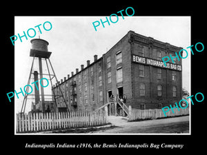 OLD LARGE HISTORIC PHOTO OF INDIANAPOLIS INDIANA, THE BEMIS BAG FACTORY c1916