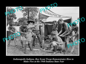 OLD LARGE HISTORIC PHOTO OF INDIANAPOLIS INDIANA, THE BOY SCOUT TROOP FAIR c1940