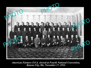 OLD LARGE HISTORIC PHOTO OF KANSAS CITY, FFA AMERICAN FARMERS CONVENTION c1931