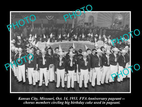 OLD LARGE HISTORIC PHOTO OF KANSAS CITY, FFA AMERICAN FARMERS PAGEANT c1951