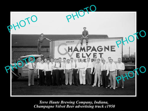 OLD HISTORIC PHOTO OF TERRE HAUTE BREWERY INDIANA, CHAMPAGNE VELVET BEER TRUCK 3