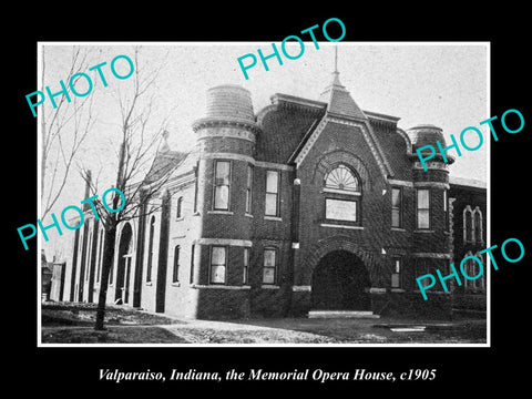 OLD LARGE HISTORIC PHOTO OF VALPARAISO INDIANA, VIEW OF THE OPERA HOUSE c1905