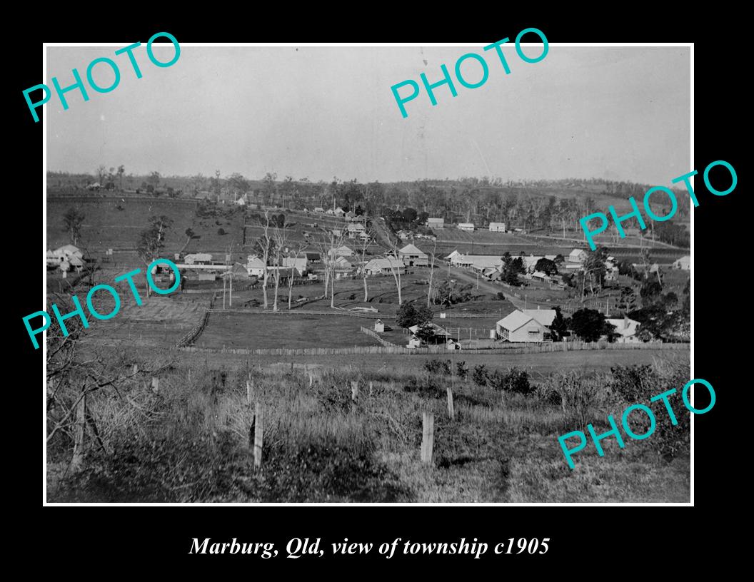 OLD LARGE HISTORIC PHOTO OF MARBURG QLD, VIEW OF THE TOWNSHIP ca1905