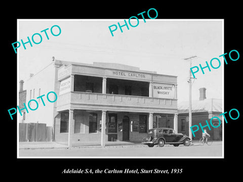 OLD LARGE HISTORIC PHOTO OF ADELAIDE SA, THE CARLTON HOTEL, STURT STREET c1935