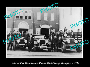 OLD LARGE HISTORIC PHOTO OF MACON GEORGIA, THE FIRE DEPARTMENT STATION c1920