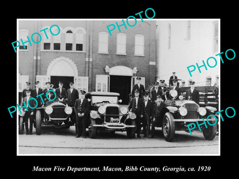 OLD LARGE HISTORIC PHOTO OF MACON GEORGIA, THE FIRE DEPARTMENT STATION c1920