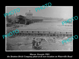 OLD LARGE HISTORIC PHOTO OF MACON GEORGIA, THE STRATTON BRICK Co PLANT c1903