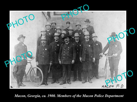 OLD LARGE HISTORIC PHOTO OF MACON GEORGIA, THE POLICE DEPARTMENT UNIT c1900