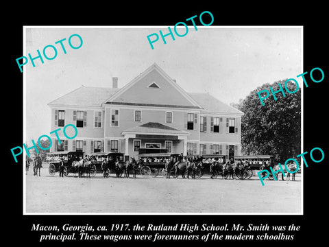 OLD LARGE HISTORIC PHOTO OF MACON GEORGIA, VIEW OF THE RUTLAND HIGH SCHOOL c1917